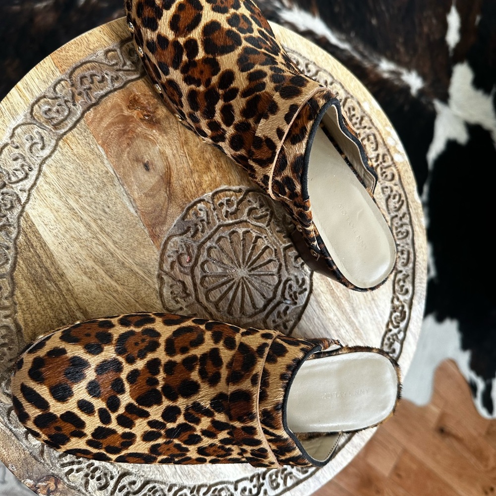 animal print Ann Taylor mule clog